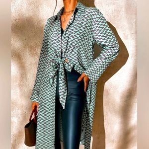 NWT ZARA KIMONO LONG JACKET TUNIC COVER UP SIZE XS CAN FIT UP TO MEDIUM